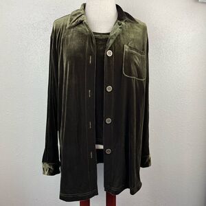 NWT Carol Anderson Collection Green Velour 3-Piece Outfit Size M